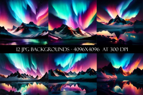 Aurora Borealis Sky Backgrounds Graphic by Digital Paper Packs ...
