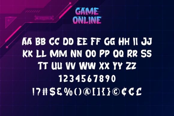 Game Online Font PNG with transparent background - Preview 3