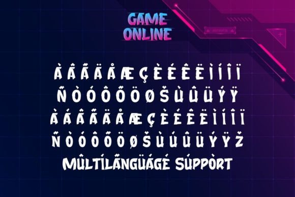 Game Online Font PNG with transparent background - Preview 6
