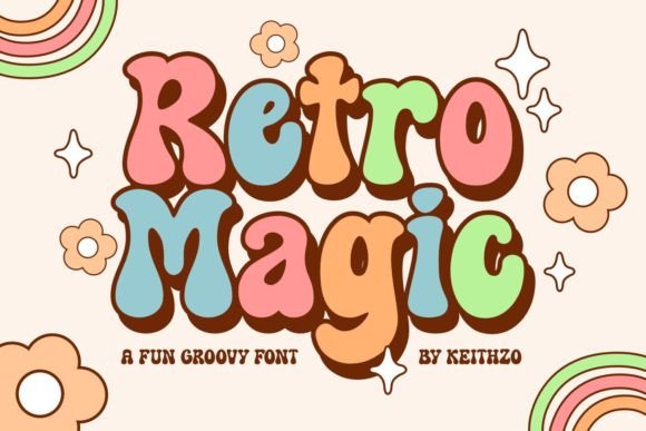Preview specimen of Retro Magic display font