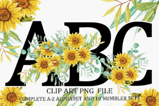 Sunflower Alphabet Sublimation Clipart Graphic by YO Design · Creative ...