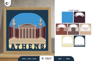 Academy of Athens 3D Shadow Box SVG · Creative Fabrica