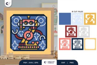 Alphabet Robot Letter Z 3D Shadow Box · Creative Fabrica
