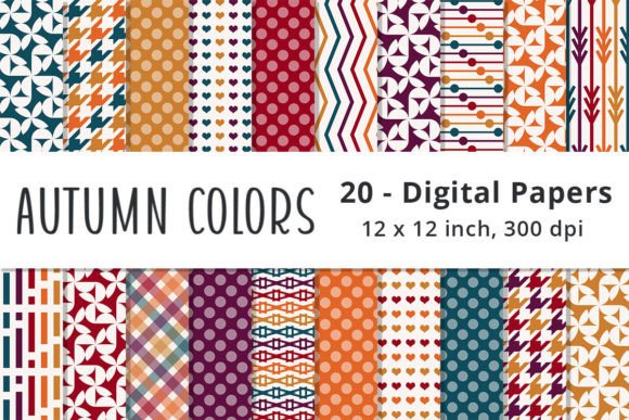 Autumn Color Digital Paper Backgrounds