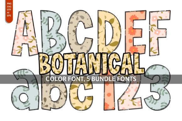 Botanical Farb-Schriftarten Schriftart Von Imagination Switch