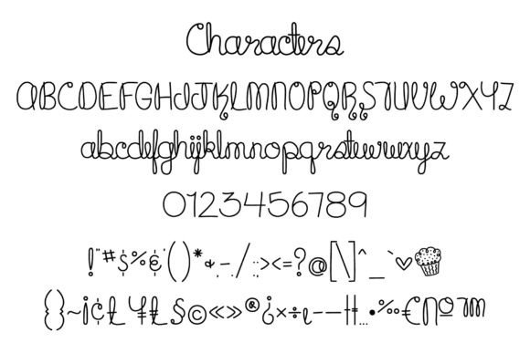 Cupcake Pro Font PNG with transparent background - Preview 1