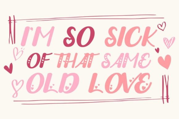 Our Love Word Font PNG with transparent background - Preview 1