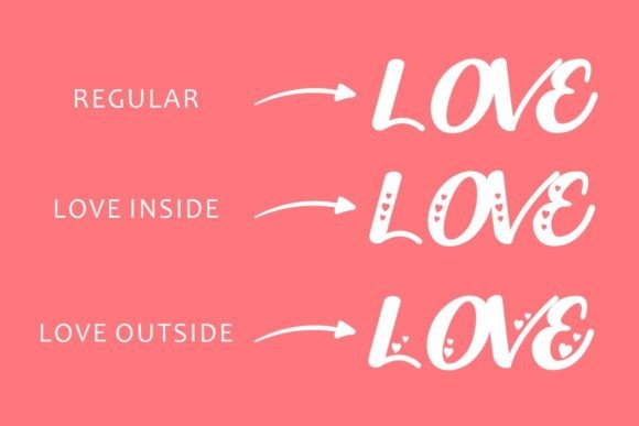 Our Love Word Font PNG with transparent background - Preview 3