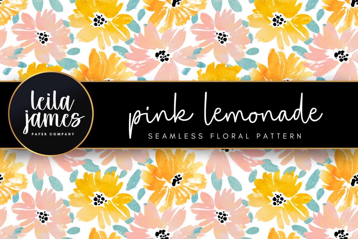 Pink Lemonade Seamless Floral Pattern Graphic by Leila James Paper Co ...