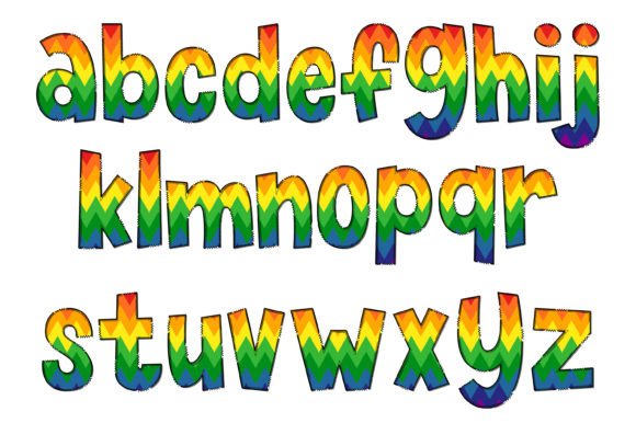 Rainbow Chevron Font PNG with transparent background - Preview 2