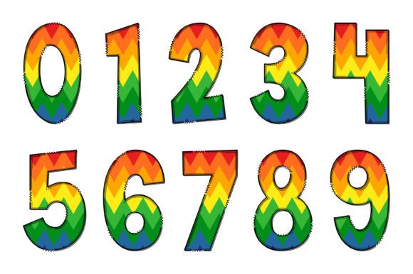 Rainbow Chevron Font PNG with transparent background - Preview 3