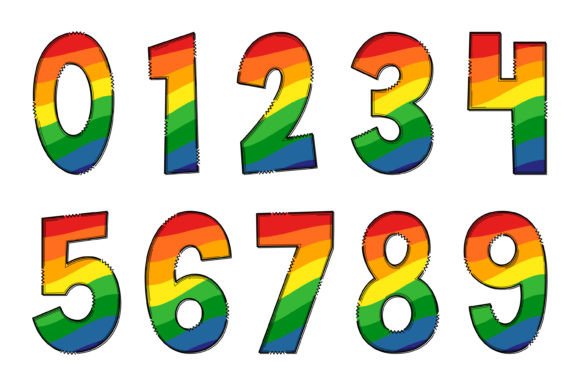 Rainbow Wave Font PNG with transparent background - Preview 3