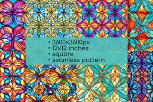 Stained Glass Digital Paper Backgrounds Graphic by Red Gypsy Vintage ...