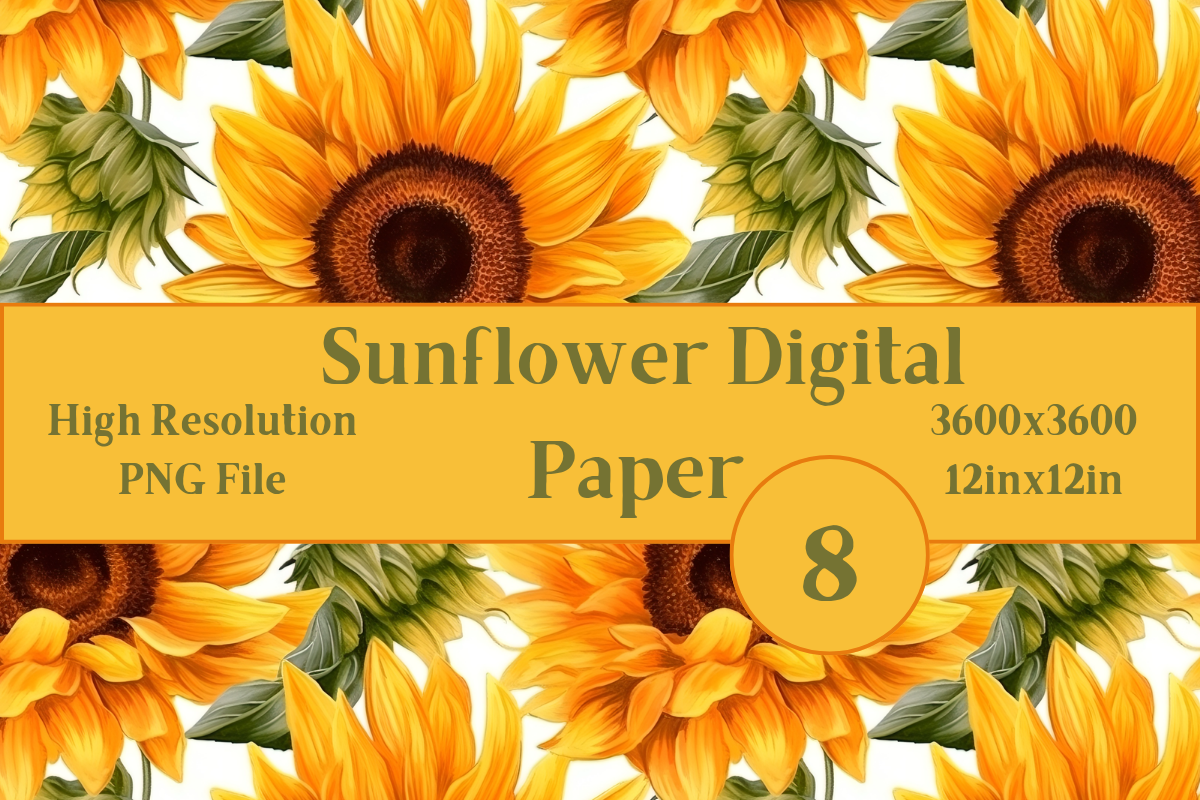 Sunflowers Digital Paper Graphic by Chase Minds Creative · Creative Fabrica