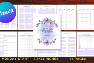 2024 Monthly and Weekly Planner Canva Graphic by Hello Interiors ...