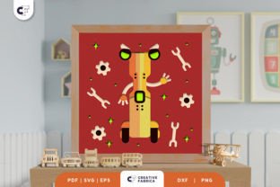 Alphabet Robot Letter I 3D Shadow Box · Creative Fabrica