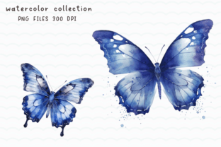 Blue Butterfly Watercolor Clipart Graphic by sasikharn · Creative Fabrica