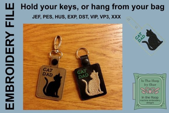 Cat Dad Key Fob