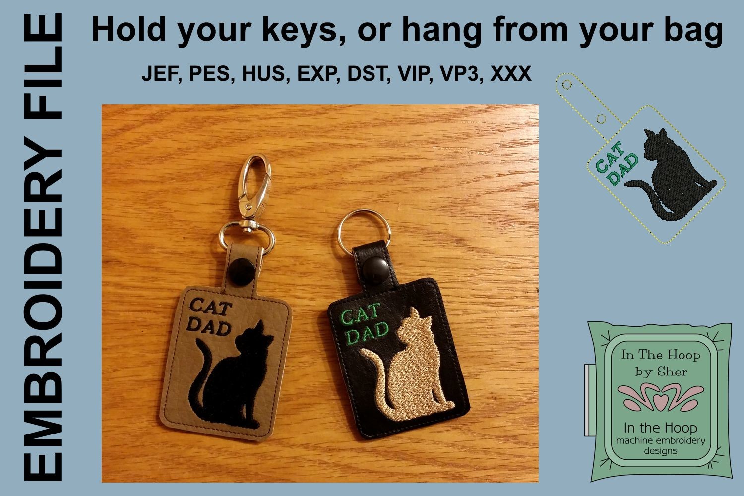 Cat Dad Key Fob