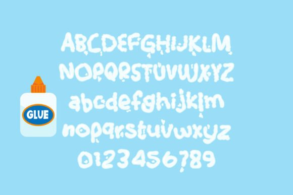 Glue Letters Font PNG with transparent background - Preview 1