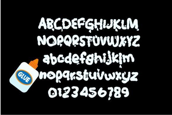 Glue Letters Font PNG with transparent background - Preview 2