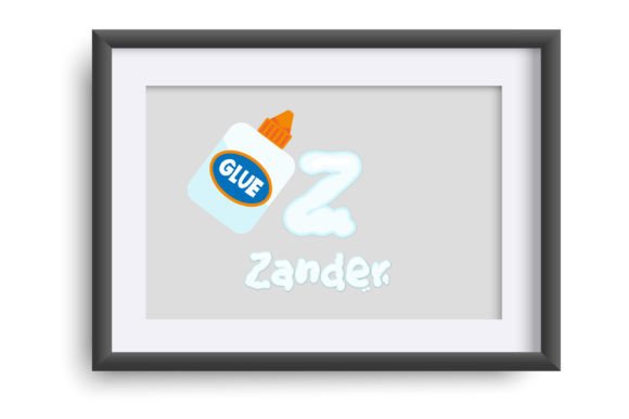 Glue Letters Font PNG with transparent background - Preview 3