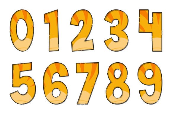 Orange Dinous Font PNG with transparent background - Preview 3