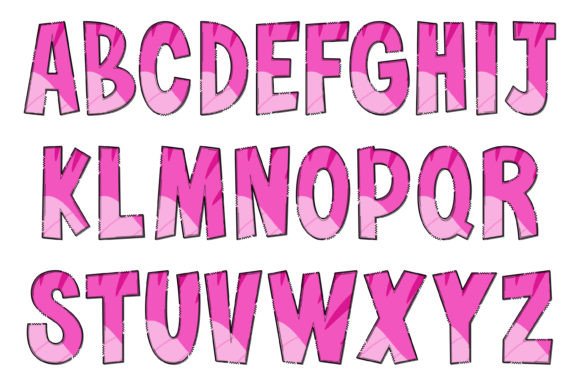 Pink Dinous Font PNG with transparent background - Preview 1