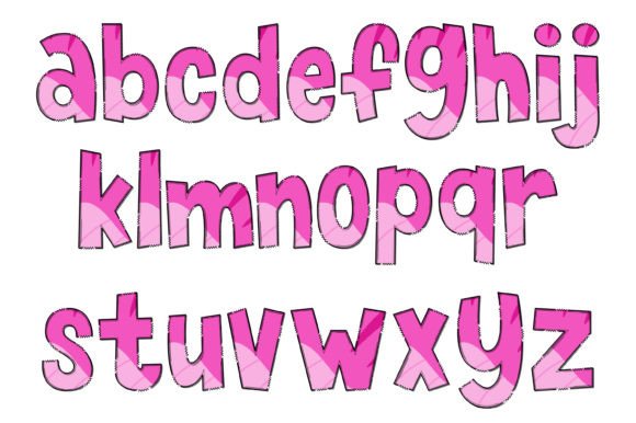 Pink Dinous Font PNG with transparent background - Preview 2