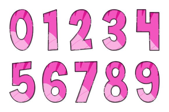 Pink Dinous Font PNG with transparent background - Preview 3