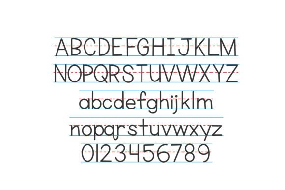 Print Practice Font PNG with transparent background - Preview 1
