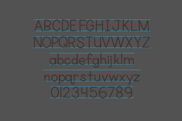 Print Practice Font PNG with transparent background - Preview 2
