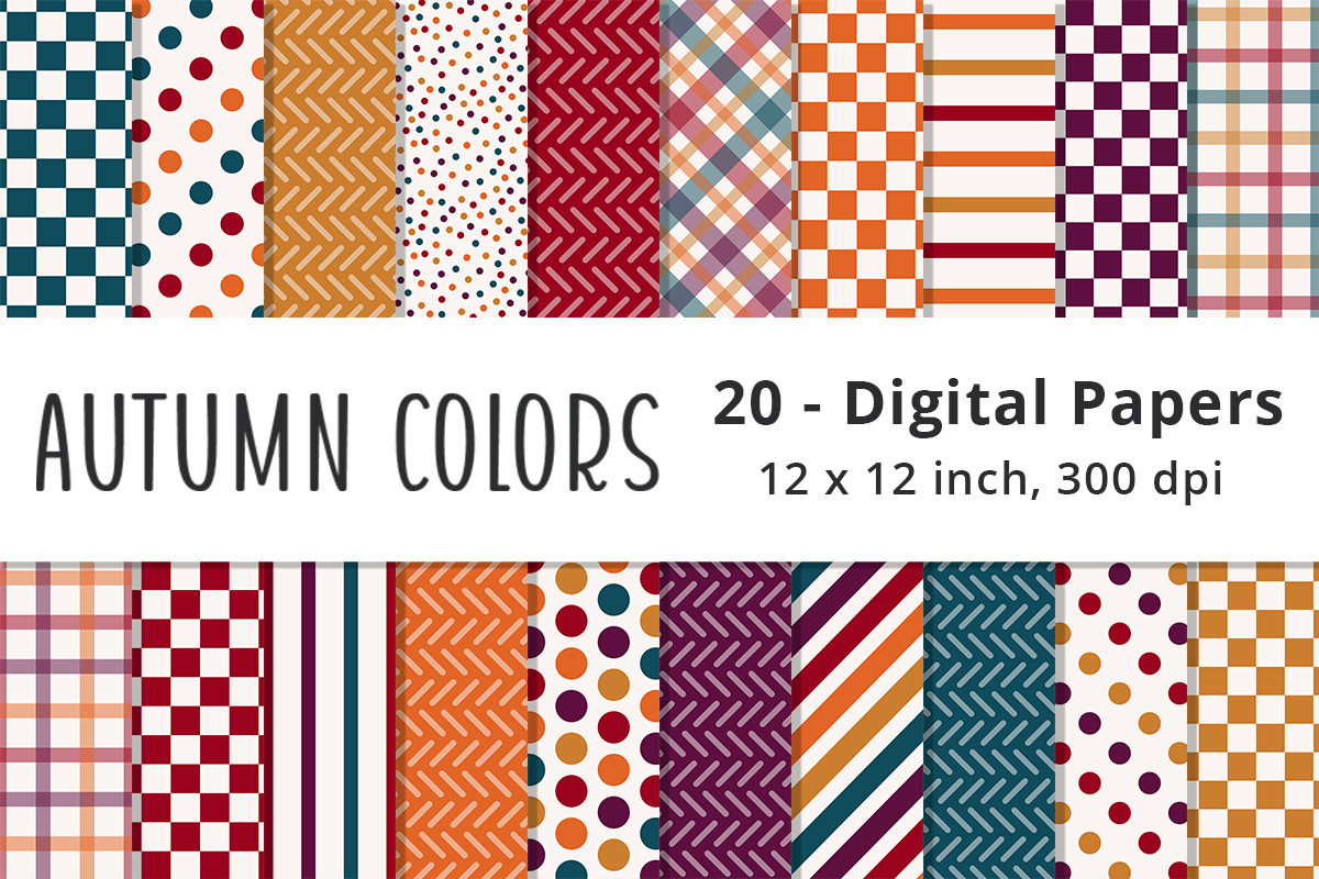 Autumn Colors Digital Paper Backgrounds Graphic by Lemon Paper Lab ...