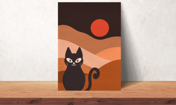Boho Cat Art
