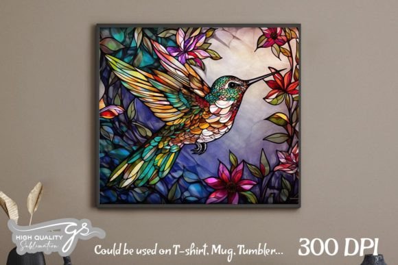 Hummingbird Stained Glass Background