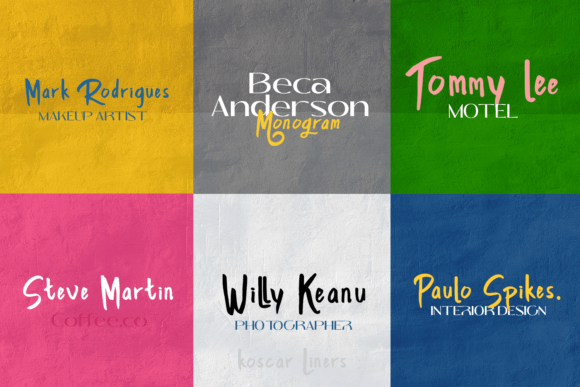 Koscar Liners Font PNG with transparent background - Preview 4