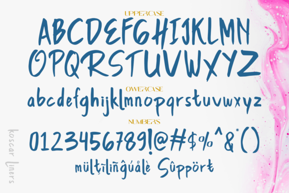 Koscar Liners Font PNG with transparent background - Preview 5