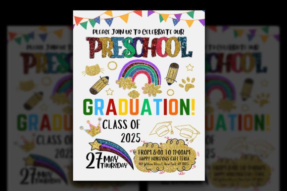 Preschool Graduation Invitation Canva