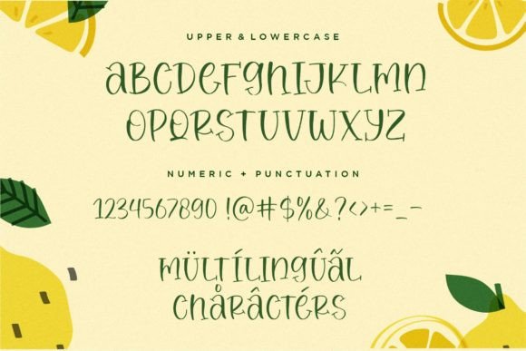 Roasted Lemon Font PNG with transparent background - Preview 4