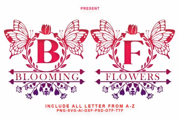 Blossom Monogram Font - Preview 1