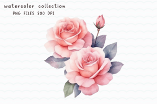 Flowers Pink Watercolor Clipart Graphic by sasikharn · Creative Fabrica