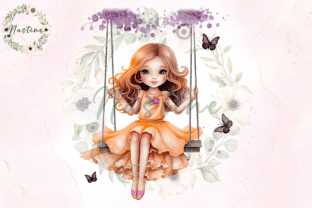 Little Princess Watercolor Clipart Graphic by Nastine · Creative Fabrica