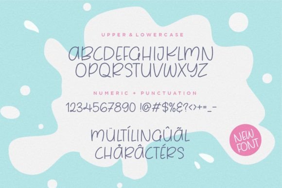 Milky Based Font PNG with transparent background - Preview 4