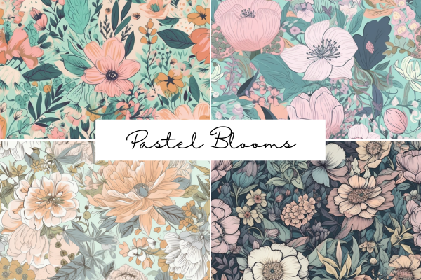 Pastel Blooms Seamless Patterns Graphic by jgadberry97 · Creative Fabrica