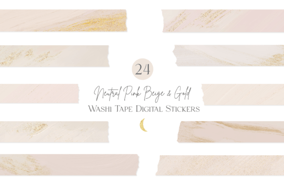 Pink Beige Gold Washi Tape Clipart