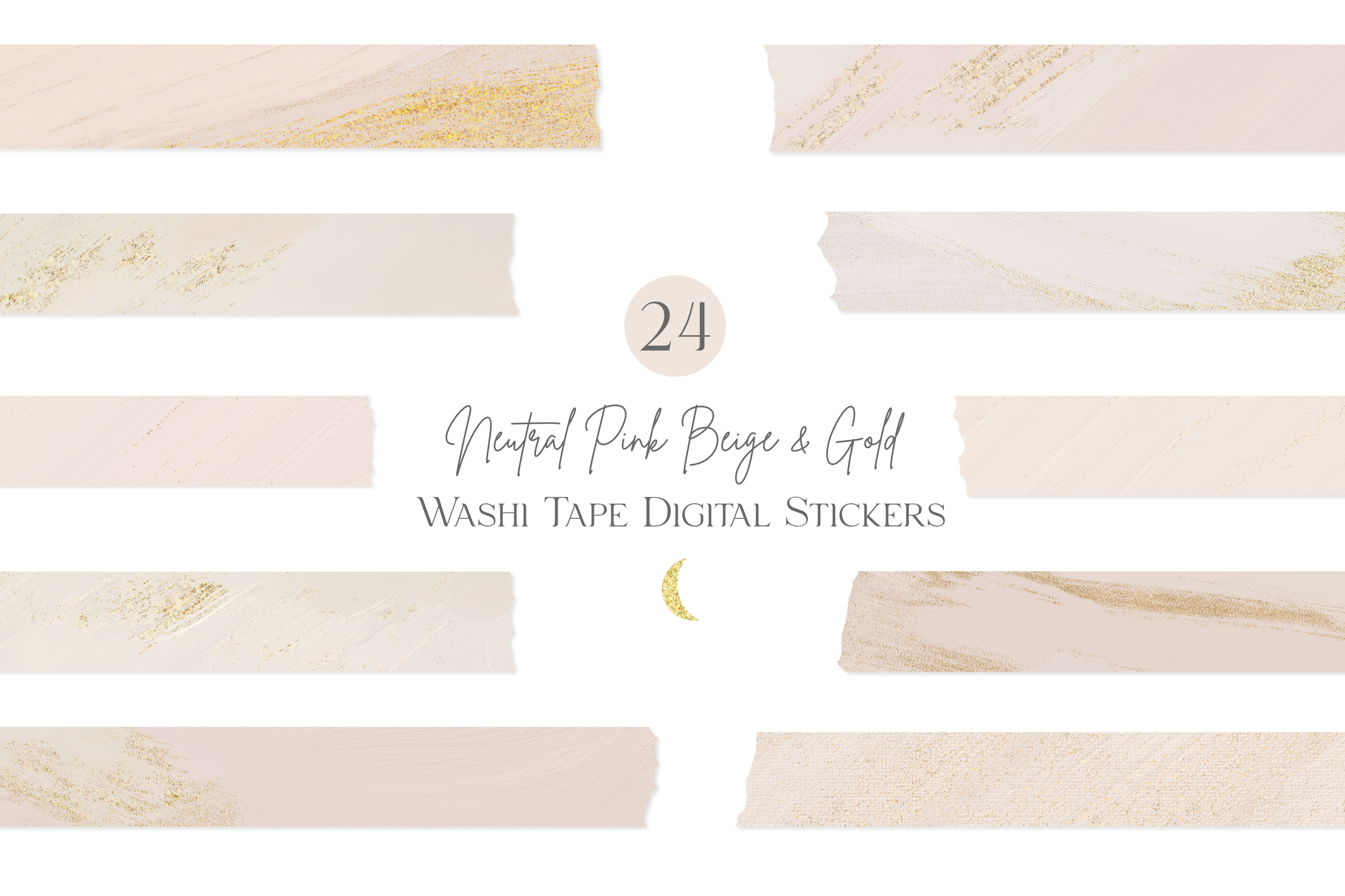Pink Beige Gold Washi Tape Clipart
