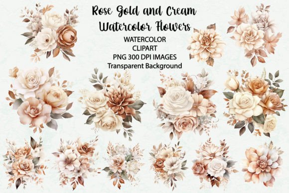 Light Pink Watercolor Flowers Clipart Graphic by siatia · Creative Fabrica