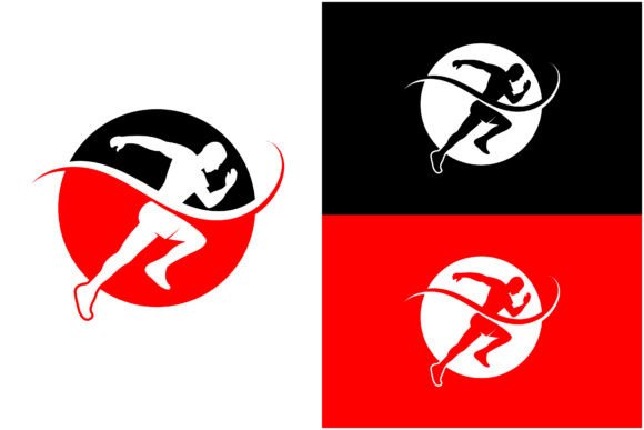 Running Logo Design Vector Illustration