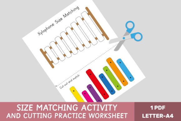 Size Matching Activity, Cutting Practice Graphic PreK By Let´s go to learn!
