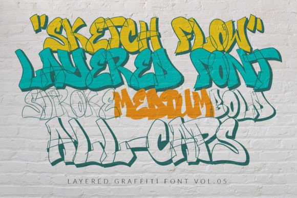 Sketch Flow Font PNG with transparent background - Preview 3